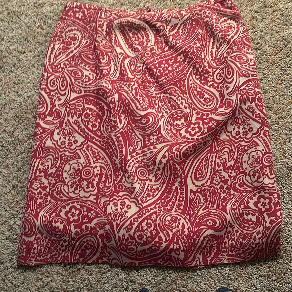 Ann Taylor paisley skirt in red and beige